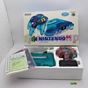 Nintendo 64 Clear Blue/Ice Blue Konsole Region Free Controller getestet mit Box - Bild 1 von 18