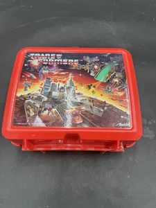 1986 Aladdin Hasbro Transformers Vintage Plastic Lunch Box w Thermos Very Clean - Picture 1 of 8