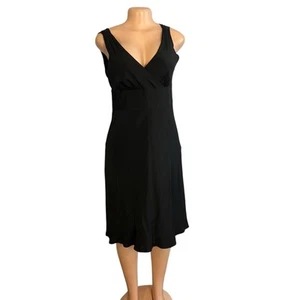 J.Crew Womens Elegant Black Sleeveless Silk Midi Dress Size 8 Petite - Picture 1 of 10