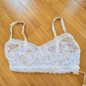 Elan Lace Stretchy Bralette White Medium Adjustable Straps - Bild 1 von 8