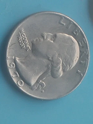 1970 D Washington Quarter 25C 5.8g  Errors of DDO DDR & RPM Filled In D - Image 1 of 3
