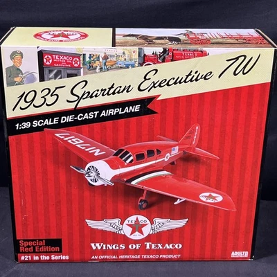 New Wings of Texaco Die-Cast 1935 Spartan Executive 7W Airplane Red #21 CP7079 - Image 1 of 4