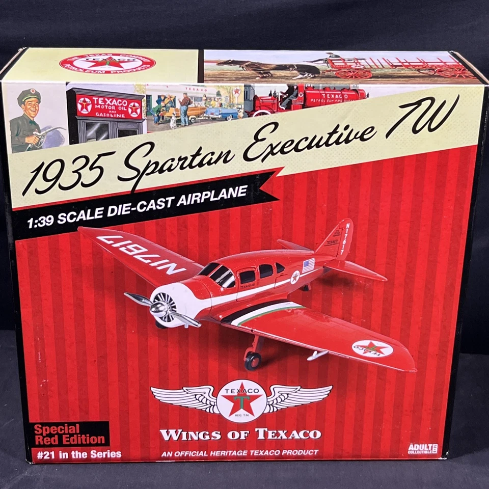 Ertl Diecast Le Wings of Texaco 1935 Spartan Executive 7w Airplane Bank IOB 1 39