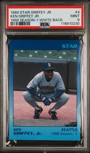 1989 Star Baseball Ken Griffey Jr. #4 RC '1988 Season - 1' White Back PSA 9 - Picture 1 of 3