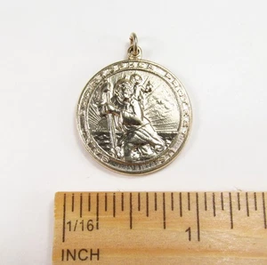 Vintage Swift & Fisher USA 12K Gold Filled St. Christopher Protect Us Pendant 1" - Picture 1 of 11