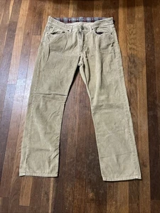 American Eagle Outfitters - Mens 34x30 Khaki Tan Corduroy Slim Straight Pant - Picture 1 of 13