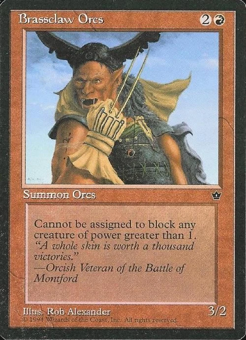 Brassclaw Orcs (2) - Medium Play MTG Fallen Empires - Image 1 of 1
