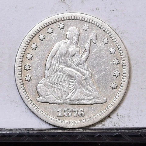 1876-CC Liberty Seated Quarter - XF Details (#43012) Cover