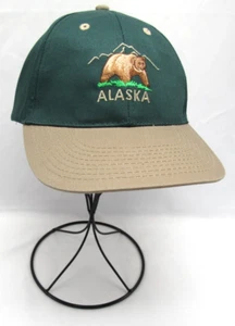 Alaska Shirt Company Embroidered Hat Bear & Mountains Green Snapback Cap - Picture 1 of 13