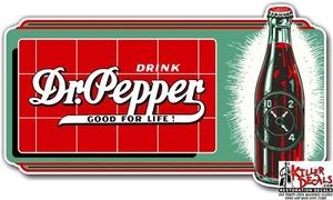(DP-116) 8" DR PEPPER PANEL RAYS COOLER POP soda coca cola machine decal - Picture 1 of 1