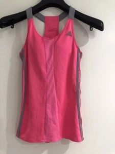 Womens Pink Adidas Exercise Active Gym Running Summer Singlet Size 6 - Picture 1 of 5