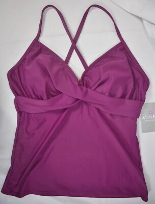 NWT $72 Athleta Size 32D/DD Raspberry Bra Size Twistini Tankini Swim Top #430269 - Image 1 of 4