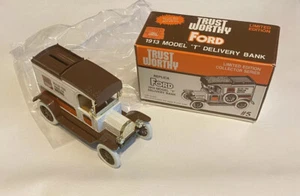 Trustworthy 1913 Ford Model T Truck Diecast Bank With Key #9744 1989 NIB - Picture 1 of 11
