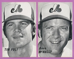 LOT 2) EXPOS 1973 BRODEN TIM FOLI DAVE MCNALLY MONTREAL MLB UNCREASED 3"x5 TPHLC - Picture 1 of 2