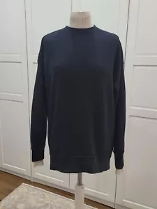 Reiss Ribbed Roll Funnel Neck Sweater Sweatshirt Black Jumper Size Small - Picture 1 of 9