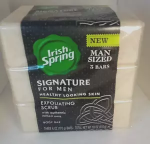 Irish Spring Signature For Men Exfoliating Oat Scrub Bar Soap Rare 18 0z Pack - Picture 1 of 7