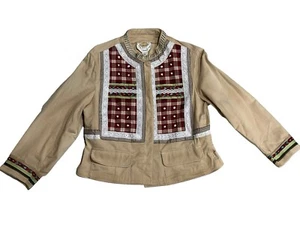 Talbots Petites Vintage Native Prints And Beaded Jacket Top Size 10 - Picture 1 of 8
