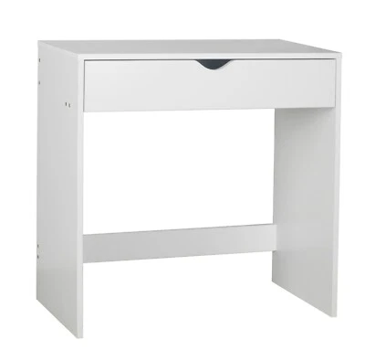 White Wooden Dressing Table Vanity Computer Desk Bedroom Furniture Office Drawer - Image 1 of 3