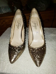 Fergie stilleto heels Helix2 Gold spiked - Picture 1 of 11