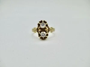 VICTORIAN BUTTERCUP 14 KT YELLOW DIAMOND RING 0.24 CTW SIZE 7.25 - Picture 1 of 9