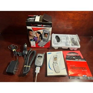 Telefono flip Samsung SCH-A670 Verizon Get It Now telefono con fotocamera con scatola e accessori - Foto 1 di 11