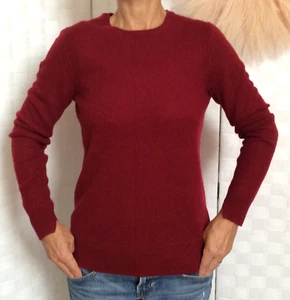 Suéter Pullover Saks Fifth Avenue 100% Rojo Cachemira Talla S - FXA - Imagen 1 de 11
