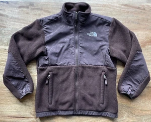 The North Face Fleece Jacket Size M EUC Denali Brown w/ Floral Print Classic! - Picture 1 of 4