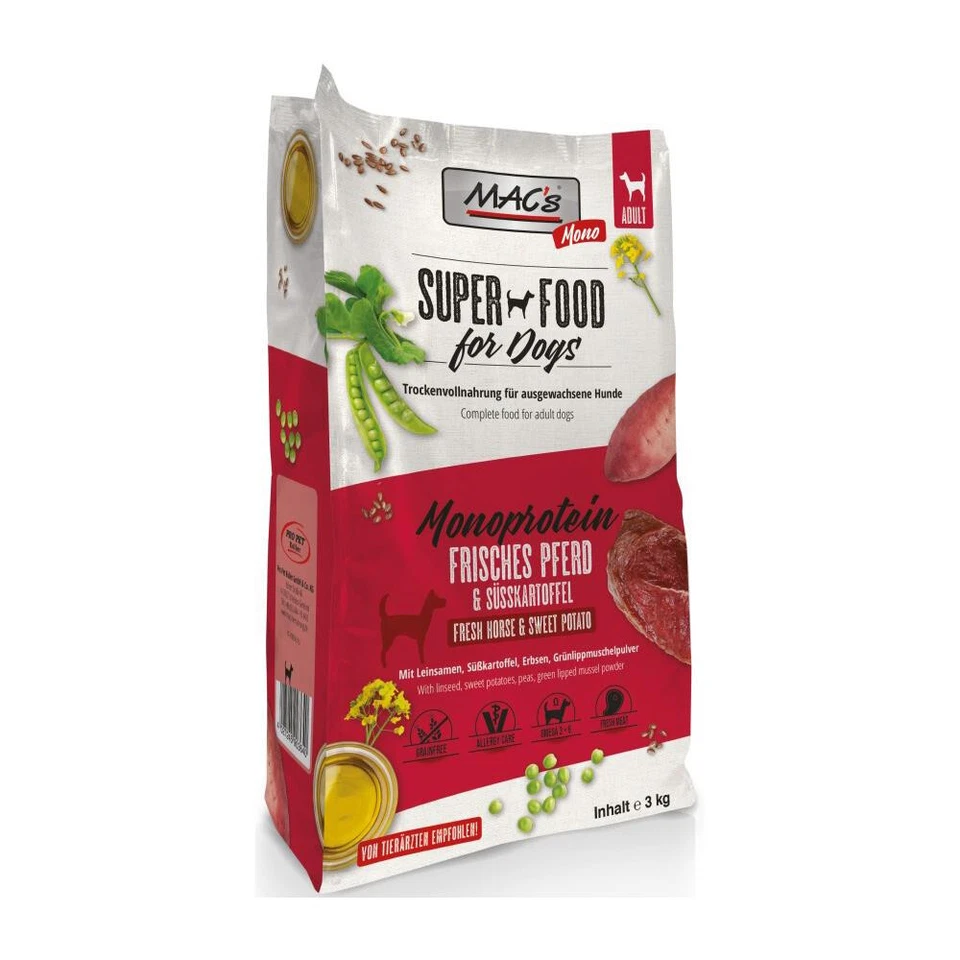 MACs Monoprotein Pferd 12 kg - getreidefreies Hundefutter mit Pferd - Bild 1 von 1