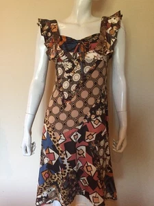 just Cavalli Sleeveless ruffled Sleeves Sz EU 44 US 6 Dress NEW - Picture 1 of 5