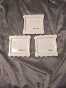 Set of 3 Mud Pie Circa Tidbit Appetizer Plates Super Cute! - Picture 1 of 8