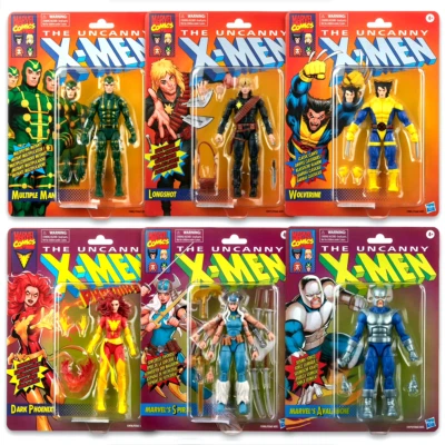 Juego de seis figuras de acción Hasbro 2023 Marvel X-Men Retro Legends Wave 2 escala 6" Foto 1 de 4