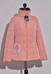 BNWT Desigual Womens Padded Dusty Pink Jacket Size 42 UK14 US8 - Picture 1 of 10