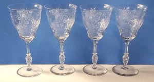 Vintage Newgate by Rock Sharpe Crystal Water Goblets Glass 8" Quantity 4 - Picture 1 of 9