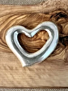 Vintage Signed Taxco, Mexico Sterling Silver 925 Open Heart Brooch Pin - Picture 1 of 5