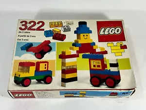 LEGO 322 BASIC BUILDING VINTAGE AUTO COSTRUZIONI SET OLD STARTER KIT WHITE BOX - Imagen 1 de 7