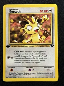 Tarjeta Pokémon Meowth 1ª Edición Team Rocket 62/82 LP-NM - Imagen 1 de 2