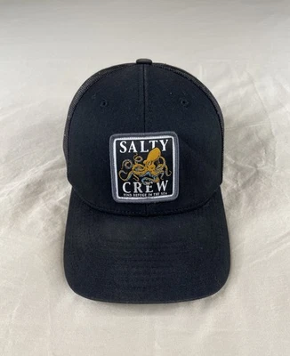 Salty Crew "Ink Slinger" black retro Trucker Hat  6-Panel Cap OSFM - Image 1 of 4