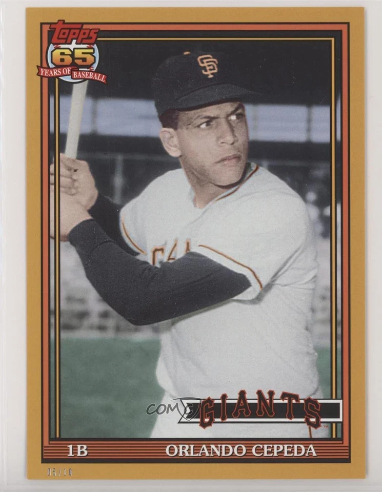 2016 Archives 1991 Design Topps.com Online Exclusive 5x7 Gold /10 Orlando Cepeda - Image 1 of 2