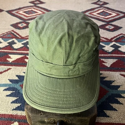Vintage 50s US Army Cotton Sateen OG 107 Utility Cap Adult Size 7 Military Hat - Image 1 of 4