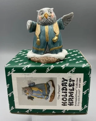 Fitz and Floyd Holiday Hamlet Enchanted Forest Parson Owl Figurine 19 / 729 - Image 1 of 4