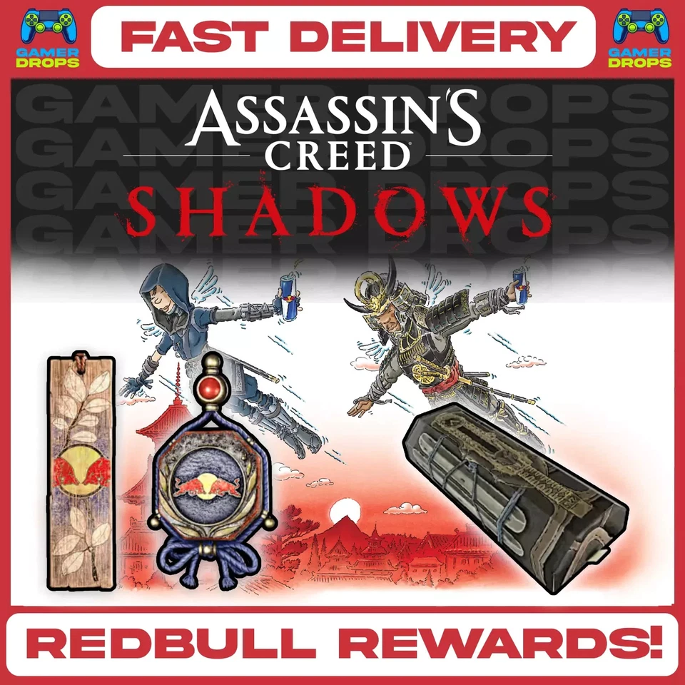 Baratija Assassins Creed Shadows RedBull - ARTÍCULOS REDBULL - GOTAS RARAS EXCLUSIVAS Foto 1 de 1