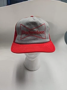 Budweiser Snapback Truckers Hat Vintage Retro Throwback Bowtie - Picture 1 of 8
