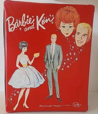 Barbie & Ken Red Doll Carrying Case Trunk Vintage 1964 Mattel - Image 1 of 4