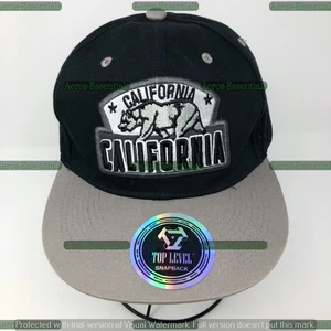 Black California Republic Snapback Embroidered Hat 3D Cali Bear - Picture 1 of 6