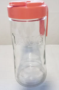 Vintage Anchor Hocking Tang Juice Pitcher with Orange Lid Clear Glass 1 Quart - Picture 1 of 11