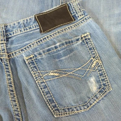 Rock & Roll Denim Cowboy Jeans Mens 36x36 Distressed Blue Medium Light Wash - Image 1 of 4