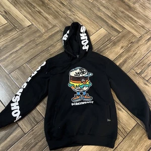 SCREENSHOT Mens Urban Hip Hop Hamburger Premium Fleece Hoodie - Pullover L - Picture 1 of 7