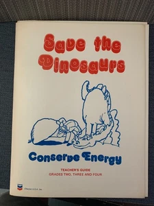 Vintage 1977 Save The Dinosaurs Conserve Energy Teachers Guide  Chevron - Picture 1 of 5