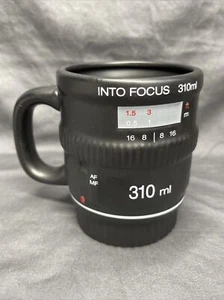 Camera Lens Coffee Mug Into Focus by Bitten 3D Black Cup - Picture 1 of 10
