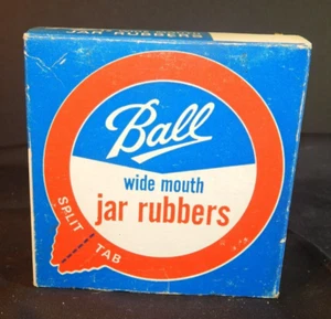 KUGEL Vintage BOX mit 12 Gummi-Glasdeckeln mit breiter Öffnung zum Einmachen/Einkochen - 70er Jahre - Bild 1 von 4